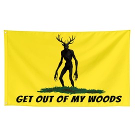 Dekorbay Get Out Of My Woods Funny Cool Wendigo Flags Meme Flags Banner 3x5 FT Room Guys Girls College Dorm Bedroom Frat Man Cave Outdoor Indoor Yellow