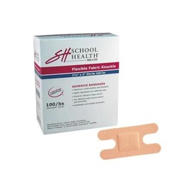 School Health - Adhesive Bandages, Comfortable Form-Fitting Protection & Wound Care for Cuts and Scrapes, Premium Adhesive Stays Secure with Movement, Flexible Knuckle Bandage, 1-1/2" X 3" 100/Box