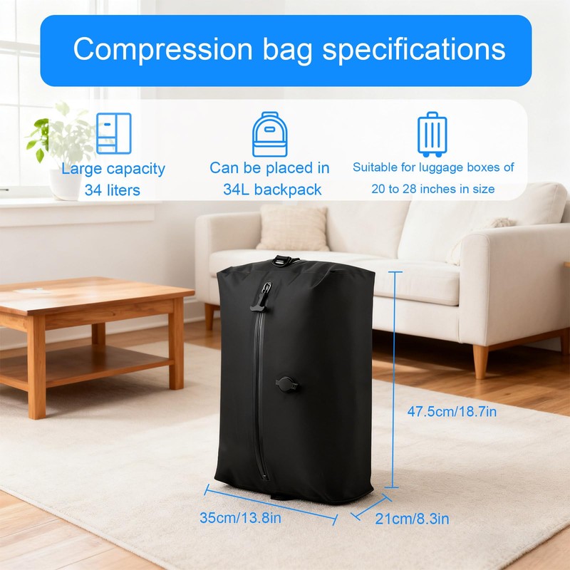 travel vacuum bag, equipped with a wireless vacuum pump, can