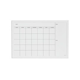 U Brands U Brands Magnetic Dry Erase Calendar Board, 30"x20", White Wood Style Frame, Includes Magnets