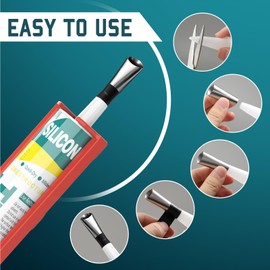 All-in-One Caulk Remover Tool with Grout Scraper and Durable Stainless Nozzle Tips for Home Repairs