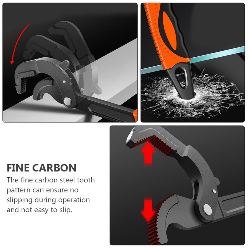 TEHAUX Multi-Functional Adjustable Wrench Self-Locking Design for Pipes Heavy-Duty Construction