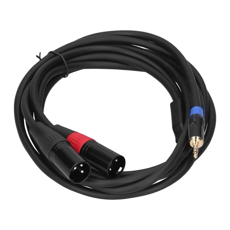 3.5mm Stereo Male to Dual 2 XLR Male Plug Connector