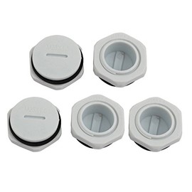 sourcing map GLW-M25 Nylon Male Thread Cable Gland End Cap Cover Grey Pack of 5
