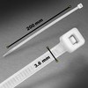 Nylon Cable Ties, White, 3.6 x 200 mm, Pack of