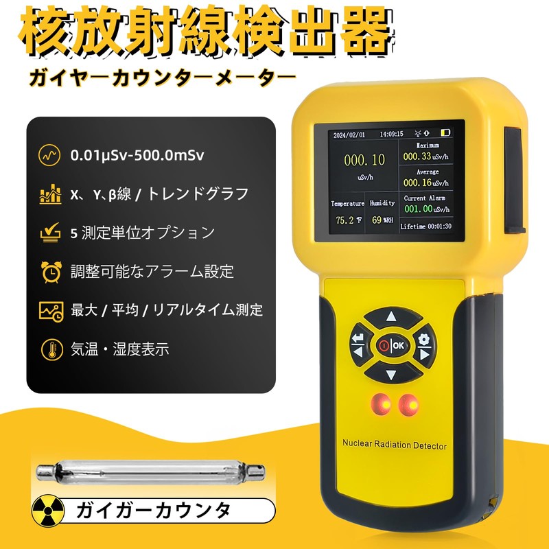 BTMETER BT-886A Gas Detector, High Precision Nuclear Emission Detector, Geiger