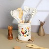 Bicuzat Ceramic Rural Rooster Pattern Kitchen Utensil Holder, Large Cooking