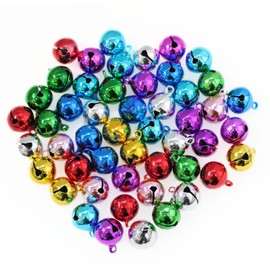 50 Pcs BetterJonny 0.6 inch (16 mm) Tin Bell, Christmas Bell, Colorful Bell, Decorative Bell, Cute Bell, Event Christmas Decoration, DIY Crafts, Amulet