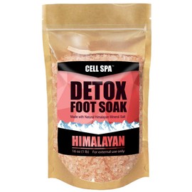 Cell Spa Detox Foot Soak Bath Premium 16 Ounce Natural Pink Himalayan Salt to Help Detox, Relax, Relieve Stress, Eliminate Odors & Soften Your Feet