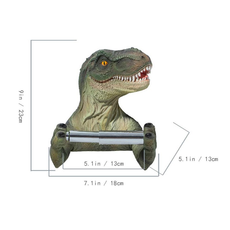 FUYU 3D Dinosaur Holding Roll of Toilet Tissue Wall Mounted