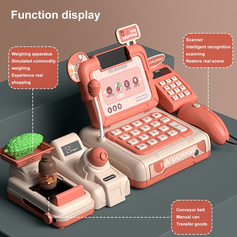Play Cash Register Toy Pretend Play Set Preschool Learning Ideal