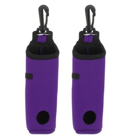 uxcell 2 Pack Golf Ball Carry Bag, Waist-Mounted Storage Bag Neoprene Golf Tee Holder Pouch with Lightweight Hook for Men and Women, Purple