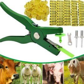 100 Aretes Para Cerdo Cabra Ganado Numeros Láser Con Pinza