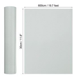 PATIKIL 12Inch x 20Ft Shelf Liner, Non-Adhesive Cabinet Liners EVA Refrigerator Drawer Mats Washable Oil-Proof with Bubble Texture for Kitchen Cupboard Cabinets Shelves, Gray
