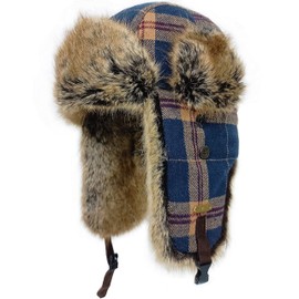 HEYANN Winter Trapper Hat,Warm Faux Fur Aviator Hat,Russian Trooper Hunting Ski Hat with Ear Flaps for Men & Women(Brown,L/XL)