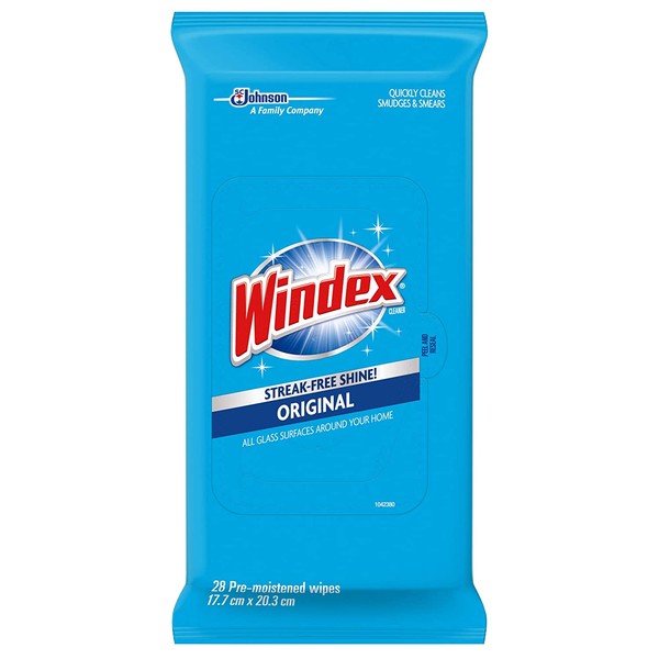 Windex Glass and Multi-Surface Cleaning Wipes, 28 Count - Pack of 6 (168 Total Wipes)