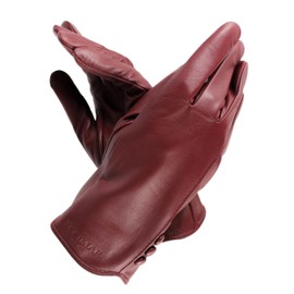 Zerimar Women's Leather Gloves, Warm Leather Gloves, Leather Gloves for Women, Genuine Leather Gloves, Leather Gloves, bordeaux