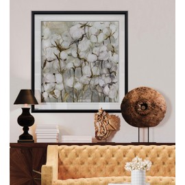 Cotton Field Canvas Art Framed Flowers Painting Nature Landscape Prints Giclee Home Wall Decor Ready to Hang