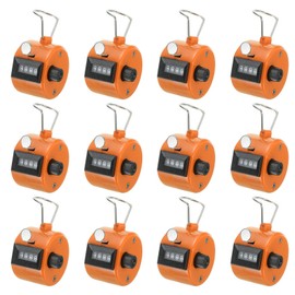 PATIKIL Clicker Counter, 12 Pcs 4 Digit Mechanical Handheld Tally Click Pitch Counter for Coaching Knitting, Golf, Lap, Fishing, Orange