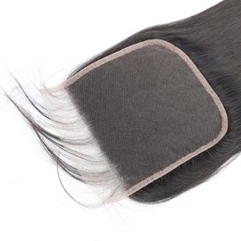 4X4 Closure Human Hair Unprocessed Natural Black Straight Human Hair Lace Closure Only 16"