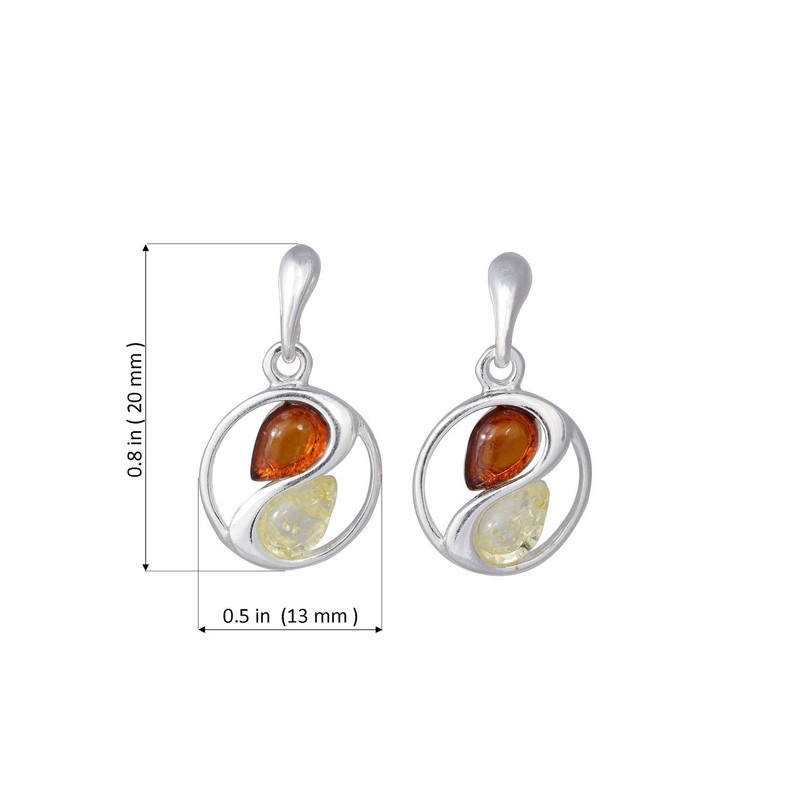 Sterling Silber Ohrringe aus Ostseehonig und Zitrone