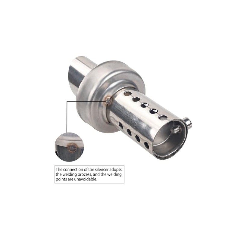 Larcele Motorcycle 48mm Adjustable and Detachable Universal Inclined Rear Silencer