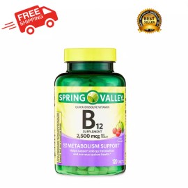 Spring Valley Vitamin B12 Quick Dissolve Tablets Supplement 2500 Mcg Cherry 120*