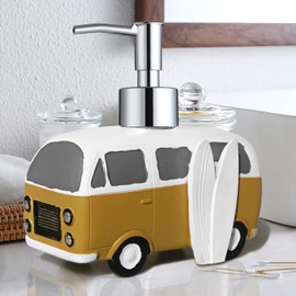 LUANT Resin Lotion Soap Dispenser for Kitchen or Countertops, Bathroom Decoration Van Car, Gift for Child, Vacation Style