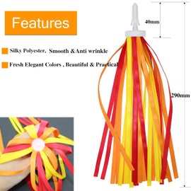 ARTCXC 2pcs 29cm Length Polyester Silky Ribbons Streamers Bike Tassels Handlebar Tassels for Children Kid's Bike,Bicycle,Scooter,Baby Carrier Grips Decoration (Orange)