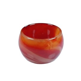 SaiDian 1Pcs Kung Fu Tea Cup Manmade Art Agate Carnelian Bowl Quartz Carved Crystal Ornaments Decor Healing