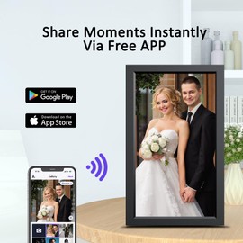 SAMMIX Digital Picture Frame,15.6 Inch 32GB Large WiFi Digital Photo Frame, 1920 * 1080 FHD IPS Touch Screen, Auto-Rotate, Wall-Mounted, Easy to Share Photos via APP, Gift for Family