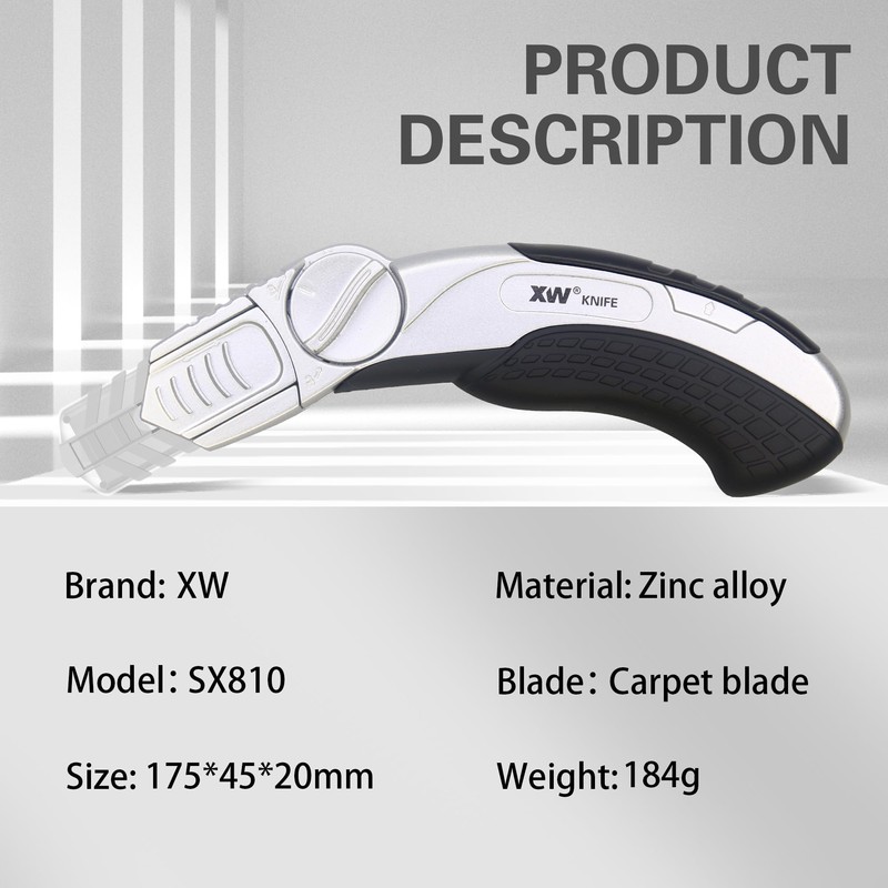 XW Fixed-blade Carpet Knife with Twist-lock, Heavy Duty Flooring Knife