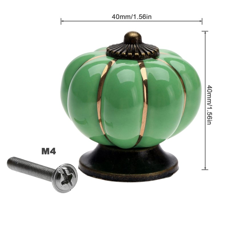 Mgoodoo 10 x Green Ceramic Door Knobs for Cupboard Cupboard