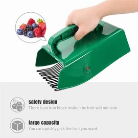 Spesh Berry Picker with Handle, Blueberry Rake Picker Scoop Tool for Picking Raspberries, Blackberries, Blueberries and Currants(Green)