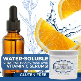 100% Pure L-Ascorbic Acid (Cosmetic Vitamin C Powder for Face) to Make Your Own Premium Beauty Serum, Skincare Mask Treatment, Hyaluronic Serums with VIT C & DIY Facial Skin Care Products 6 OZ-2 Pack