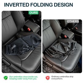 ACEIken Umbrella Reverse Close Folding Windproof Travel Umbrella - Compact and Portable for Easy Carrying with Auto Open-Close - for Men and Women-Grey