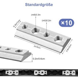 Nutenstein Airlineschiene Fitting Airline Nutenstein M6/M8 10 Set Airlineschiene Zubehör Legierter Stahl Fitting Befestigung für diverse Anwendungen Wohnmobil Caravan und Kleinstransporter