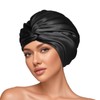 AOOWU 100% Mulberry Silk Sleep Cap, Non-Slip Adjustable Silk Hat,