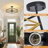 AIBISOD Semi Flush Mount Ceiling Chandelier Light Black and Gold