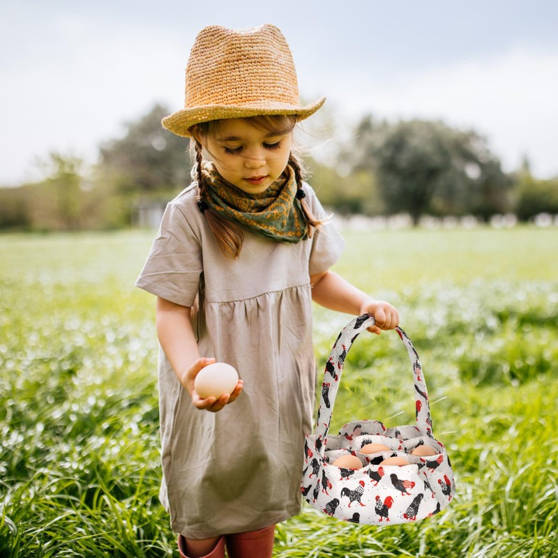 Egg Bag, Mini Egg Collecting Basket with 7 Compartments Egg