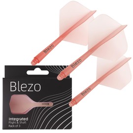 BLEZO Darts Durable Dart Flights | Integrated Dart Flights with Shafts | Pack Of 3 | Fixed 90 Degree Angle | Standard Shape Darts Flights & Stems | Durable Darts Accessories (Red)