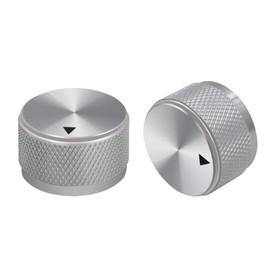 mxuteuk KNOB-03-25SR Guitar Knobs Silver Guitar Knobs Audio Volume Control Aluminium Rotary Potentiometer Rotary Knobs for Electric Guitar Bass Screw Replacement Part Type 25 x 15.5 mm (D x H) Pack of