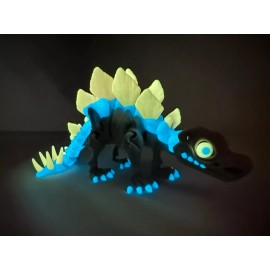 Flexi Factory 3D Printed Flexi Factory Articulated Skeleton Stegosaurs Fidget Glow in the Dark