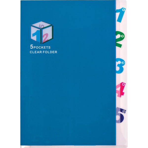 CENTRUM A4 PP Clear Multipart Folder - Assorted