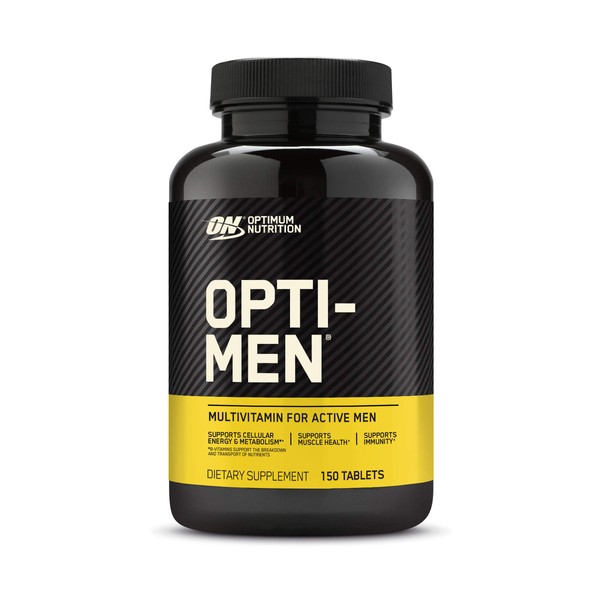 Optimum Nutrition Opti-Men, Vitamin C, Zinc and Vitamin D, E, B12 for Immune Support Mens Daily Multivitamin Supplement, 150 Count (Packaging May Vary)