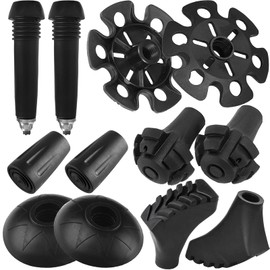 Walking Poles Rubber Buffer Alpenstock Replacement Feet Pack of 12 Hiking Poles Trekking Poles Rubber Replacement Caps Walking Pads in Various Shapes for Asphalt Gravel Mountains and Soft Surfaces