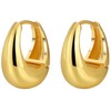 PICKBEAU Gold Chunky Hoop Earrings for Women Girls, 14K Gold