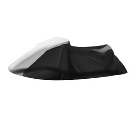 labwork Super Heavy-Duty 116-125(2-3 Seater) TOP Cover Trailerable Cover Black + Grey Color Replacement for PWC Watercraft Jet Ski Motorcycle Boat Cover