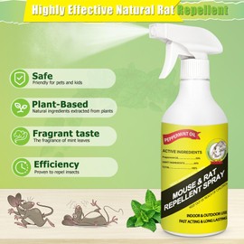 32oz Peppermint Oil Rodent and Rat Repellent Spray to Repel Rat, Mice, Ants, Racoons, Home Mice & Mouse Spray for Indoors & Outdoors