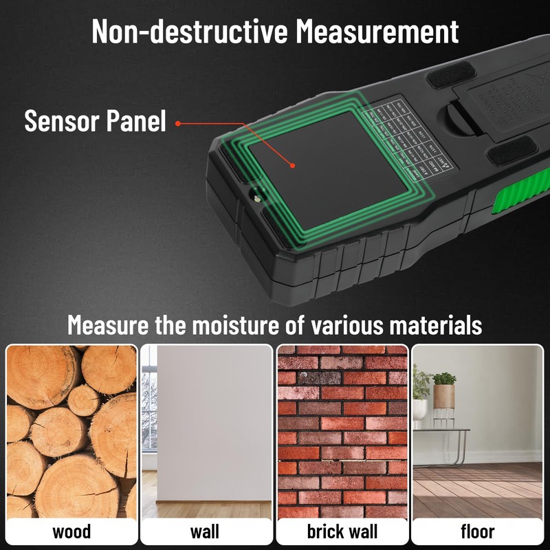 Pinless Moisture Meter Moisture Detector Wood Moisture Tester with LCD